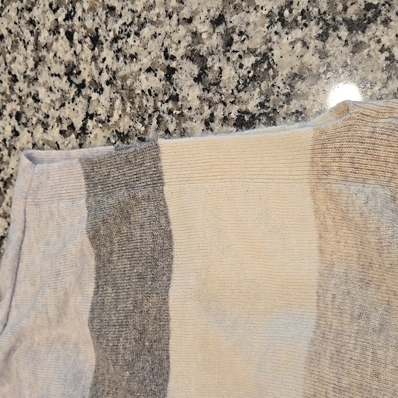 LOFT PLUS LONG LINED STRIPED OPEN FRONT PONCHO CARDIGAN. SIZE 16/18. - Picture 6 of 6